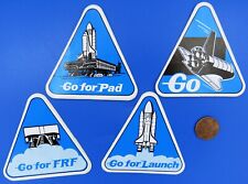 ROCKWELL International STICKER Set of 4 vtg '80s Space Shuttle Launch Pad NASA picture