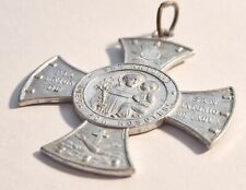 Antique San Antonio de Padua Cross Medal from 1892, Dedicated to Pope Leo XIII picture