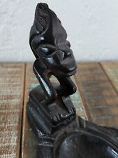 Antique Handmade African wood Tribal Folk Art Ashanti Figurine Trinket Tray picture