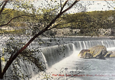 Old Postcard Flat Rock Dam Schuylkill River PA 1920-1930s Waterfall picture
