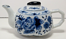 Vintage Blue & White Porcelain Tea Pot picture