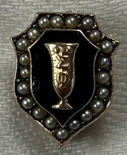 VINTAGE 10k GOLD SEED PEARLS TINY SORORITY PIN picture