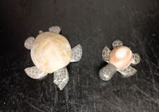 Vintage Pair Of Polished Stone Sea Turtles picture