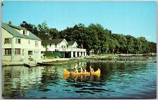Angola Indiana IND, Hollywood Landing, Crooked Lake, Boating, Vintage Postcard picture