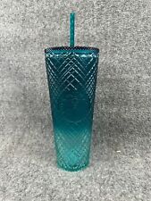 Starbucks Spring Teal Jeweled Green Blue Ombre Cold Cup Tumbler 24oz Siren NWT picture