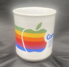 Vintage Apple Computer Coffee Mug Macintosh Rainbow Logo PAPEL Promo Cup ADV 80s picture