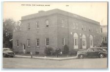 c1950's Post Office Building Classic Cars Fort Fairfield Maine Vintage Postcard picture