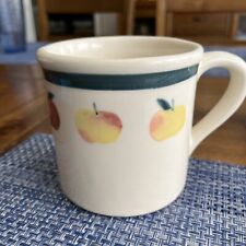 Hartstone Pottery Coffee Mug Stoneware Vintage Red Yellow Delicious Apples USA  picture