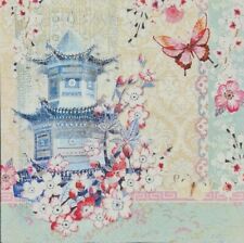 TWO Individual Napkins Japanese Cherry Blossom Flowers Lunch Decoupage (1113) picture