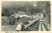 North Conway New Hampshire Halfway Station Skimobile 1940s RPPC Postcard 21-6697 picture