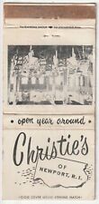 Vintage Christie's Restaurant Newport Rhode Island  Advertising Matchbook Cover picture