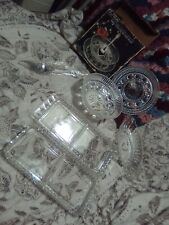 vintage crystal serving dishes And Trays Mixed Lot picture