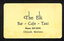 The Elk Bar Cafe Taxi (est. 1948) Chinook, MT Business Card 