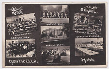 Monticello MN Minnesota High School Multiview 1912 Students Basketball Shop RPPC picture