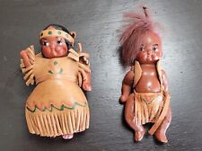 Vintage Native American Dolls Boy & Girl Made in Japan Vancouver Canada Decal picture