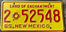 NICE LOOKING 1965 BERNALILLO COUNTY, NEW MEXICO LICENSE PLATE, (NOTE 2 X HOLES) picture