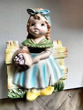Vintage JAPAN CAFFCO Cute Young Girl Ceramic Planter 5.5