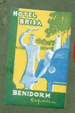 RARE Hotel luggage label Spain Brisa Benidorm#528 picture