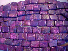 Turquoise Purple Hand Cut Square beads 18 by 13 mm 16 inch strands BOGO free picture
