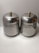 INOX 18/10 SILVERPLATE SUGAR And Cafe Small Canister MADE IN ITALY picture