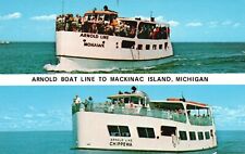 Postcard MI Arnold Boat Line to Mackinac Island Chrome Vintage PC f7403 picture