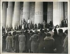 1932 Press Photo Services At Lincoln Memorial For Abraham's Birthday picture