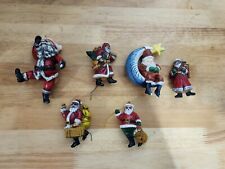 SANTA CLAUS-Christmas Ornaments-Vintage-6 Lot picture