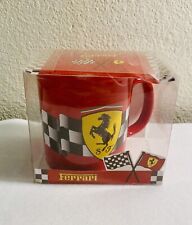 Vintage 1996 Licensed FERRARI SF Red Checkered Flag Coffee Mug Cup picture