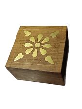 Archana Handicraft Brass Inlay Wooden Hand Carved Trinket Box 3