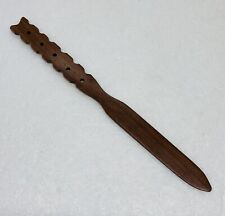 Vintage Carved Wooden Letter Opener Owl Silhouette Abstract 8” Art Decor 16 picture