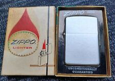 1964 Plain Brushed Chrome Zippo Lighter, Unfired In Damaged Box  picture