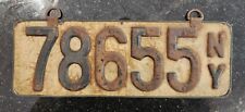 1908 New York NY Prestate Pre State License Plate Not Porcelain leather 1909 car picture