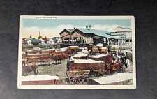 Vintage Postcard Scene At Cotton Gin Horses Wagon Factory picture