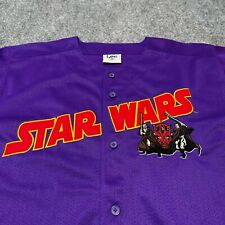 Vintage Star Wars Jersey Men Large Purple Embroidered Darth Maul Lee Sport NEW picture