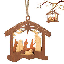 Nativity Christmas Tree Ornaments Wooden Christmas Hanging Ornament Present  picture