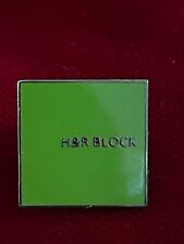 H&R Block Green Logo Square Enamel Lapel Pin Nationwide Tax Preparation Co .65