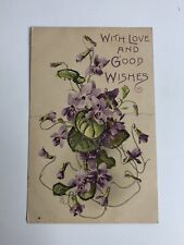 Antique Post Card Divided Back Unposted Early 1900s With Love & Good Wishes picture