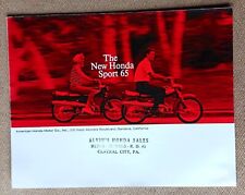 Vintage 1965 NEW HONDA SPORT 65 MOTORCYCLE POSTER AD Central City PA  picture