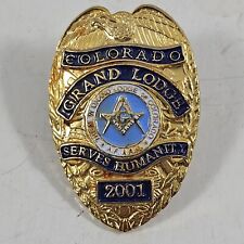 Colorado Grand Lodge Pin Stone Mason Masonic Temple Fraternal Officers Badge picture