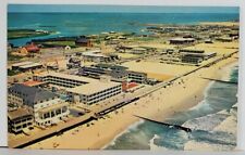 Ocean City MD Aerial View Show Beach Boardwalk Sinepuxent Bay 1950s Postcard Q16 picture
