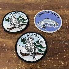 LOT OF 3 ALASKA PATCHES EMBROIDERED SEW ON PATCH FISHING TOURIST SOUVENIR 3