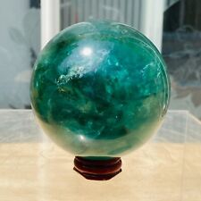 912g Natural Green Fluorite Sphere Quartz Crystal Sphere Mineral Reiki Healing picture
