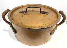 Antique Duparquet Large Copper Roasting Pan W/ Lid New York 110 W. 22nd St.  #1 picture