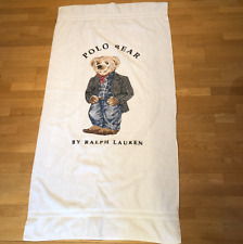 Vintage Polo Bear By Ralph Lauren Bath Sheet Beach Towel 69”x35” USA READ picture