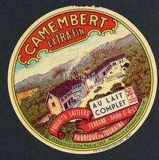 Original French Camembert Cheese Label, Factory, 586, wear picture