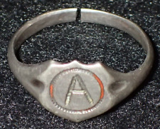WWI US Army 3rd Army Germany Occupation .800 German Silver Signet Ring Size 10.2 picture