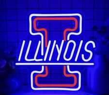 Neon Light Sign Lamp For Illinois Fighting Illini 12x13 Bar Open Wall Decor picture