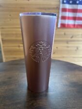 Starbucks Rose Gold Pink Metallic Stainless Steel 24oz Cold Cup Tumbler picture