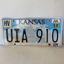 2012 Kansas License Plate UIA 910 Harvey County HV Collector Man Cave Garage picture