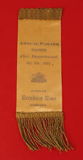 1882 WARWICK RI RHODE ISLAND ANNUAL PARADE RIBBON GUEST EXCELSIOR HOSE FIRE DEPT picture